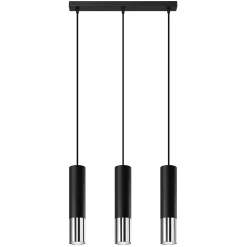 Lampe suspendue en acier 3 ampoules 4000K - 45x6x90cm Sollux
