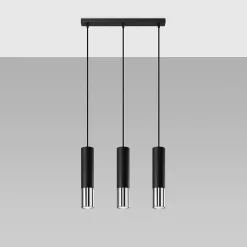 Lampe suspendue en acier 3 ampoules 4000K - 45x6x90cm Sollux