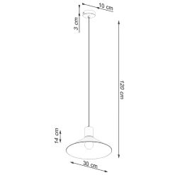 Lampe suspendue en acier 1 lampes 30x30x120cm Sollux