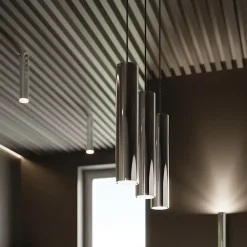 Lampe suspendue en acier 1 lampes 8x8x100cm Sollux