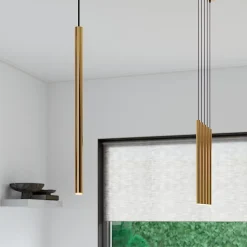 Lampe suspendue en acier 5 ampoules 4000K - 25x25x110cm Sollux