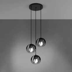 Lampe suspendue en acier 3 lampes 30x30x117cm Sollux