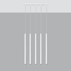 Lampe suspendue en acier 5 lampes 45x5x90cm Sollux