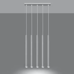 Lampe suspendue en acier 5 lampes 45x5x90cm Sollux