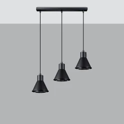 Lampe suspendue en acier 3 lampes 45x14x120cm Sollux