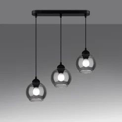 Lampe suspendue en acier 3 ampoules 4000K - 45x15x117cm Sollux