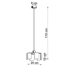 Lampe suspendue en acier 1 lampes 24x24x110cm Sollux