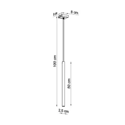 Lampe suspendue en acier 1 lampes 8x8x100cm Sollux