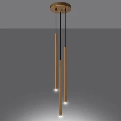 Lampe suspendue en acier 3 lampes 20x20x115cm Sollux