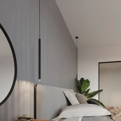 Lampe suspendue en acier 5 ampoules 4000K - 25x25x110cm Sollux