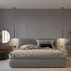 Lampe suspendue en acier 5 ampoules 4000K - 25x25x110cm Sollux