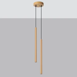 Lampe suspendue en acier 2 lampes 15x15x118cm Sollux