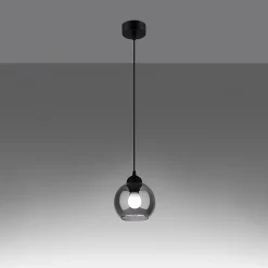 Lampe suspendue en acier 1 ampoule 4000K - 15x15x130cm Sollux