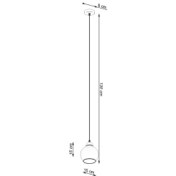 Lampe suspendue en acier 1 lampes 15x15x130cm Sollux