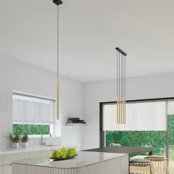 Lampe suspendue en acier 1 ampoule 3000K - 8x8x100cm Sollux