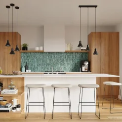 Lampe suspendue en acier 1 lampes 14x14x120cm Sollux