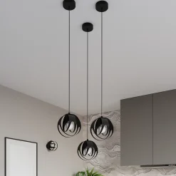 Lampe suspendue en acier 3 lampes 50x16x117cm Sollux