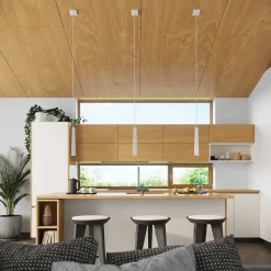 Lampe suspendue en acier 3 lampes 45x5x120cm Sollux