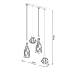 Lampe suspendue en acier 4 lampes 58x15x120cm Sollux