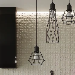 Lampe suspendue en acier 4 lampes 58x15x120cm Sollux