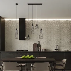 Lampe suspendue en acier 4 lampes 58x15x120cm Sollux