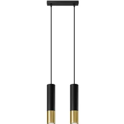 Lampe suspendue en acier 2 ampoules 3000K - 30x6x90cm Sollux