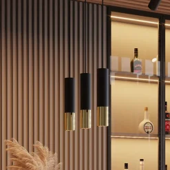 Lampe suspendue en acier 2 ampoules 3000K - 30x6x90cm Sollux