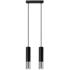 Lampe suspendue en acier 2 ampoules 3000K - 30x6x90cm Sollux