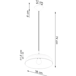 Lampe suspendue en acier 1 lampes 38x38x74cm Sollux