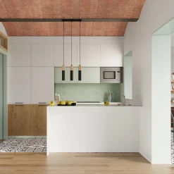 Lampe suspendue en acier/bois 3 lampes 45x6x90cm Sollux