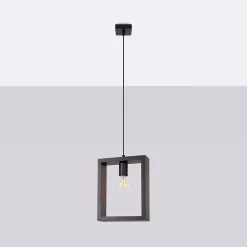 Lampe suspendue en acier/bois 1 lampes 24x8x133cm Sollux