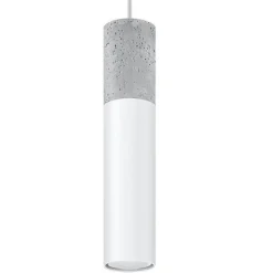 Lampe suspendue en acier/béton 1 ampoule 3000K - 8x8x105cm Sollux