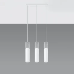 Lampe suspendue en acier/béton 3 lampes 45x6x90cm Sollux