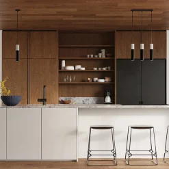 Lampe suspendue en acier/béton 3 lampes 20x20x110cm Sollux