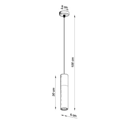 Lampe suspendue en acier/bois 1 lampes 8x8x105cm Sollux