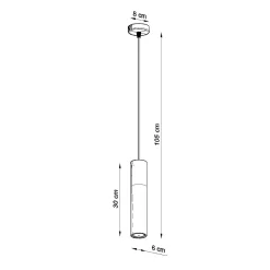 Lampe suspendue en acier/bois 1 lampes 8x8x105cm Sollux