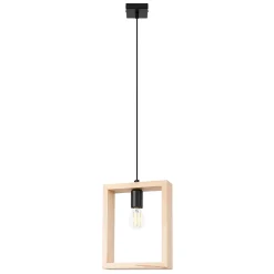 Lampe suspendue en acier/bois 1 ampoule 4000K - 24x8x133cm Sollux