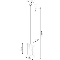 Lampe suspendue en acier/bois 1 ampoule 4000K - 24x8x133cm Sollux