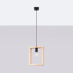Lampe suspendue en acier/bois 1 lampes 24x8x133cm Sollux