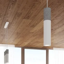 Lampe suspendue en acier/béton 2 lampes 30x6x90cm Sollux