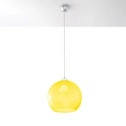 Lampe suspendue en acier/verre 1 lampes 30x30x120cm Sollux
