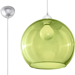 Lampe suspendue en acier/verre 1 ampoule 4000K - 30x30x120cm Sollux