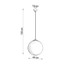 Lampe suspendue en acier/verre 1 ampoule 4000K - 40x40x130cm Sollux