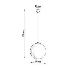Lampe suspendue en acier/verre 1 ampoule 4000K - 40x40x130cm Sollux