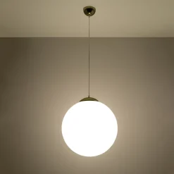 Lampe suspendue en acier/verre 1 ampoule 4000K - 40x40x130cm Sollux