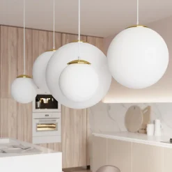 Lampe suspendue en acier/verre 1 ampoule 4000K - 40x40x130cm Sollux