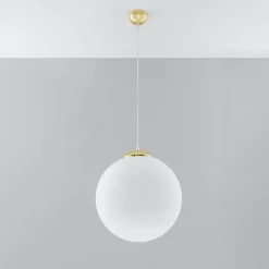 Lampe suspendue en acier/verre 1 ampoule 4000K - 40x40x130cm Sollux