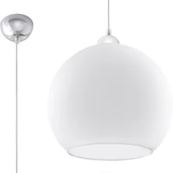 Lampe suspendue en acier/verre 1 ampoule 3000K - 30x30x120cm Sollux