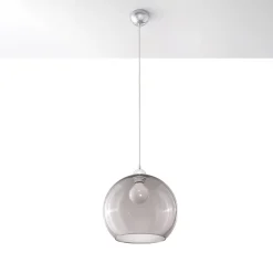 Lampe suspendue en acier/verre 1 ampoule 4000K - 30x30x120cm Sollux