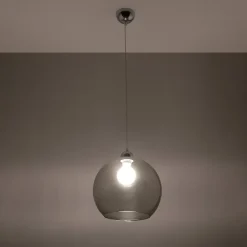 Lampe suspendue en acier/verre 1 ampoule 4000K - 30x30x120cm Sollux